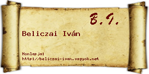 Beliczai Iván névjegykártya